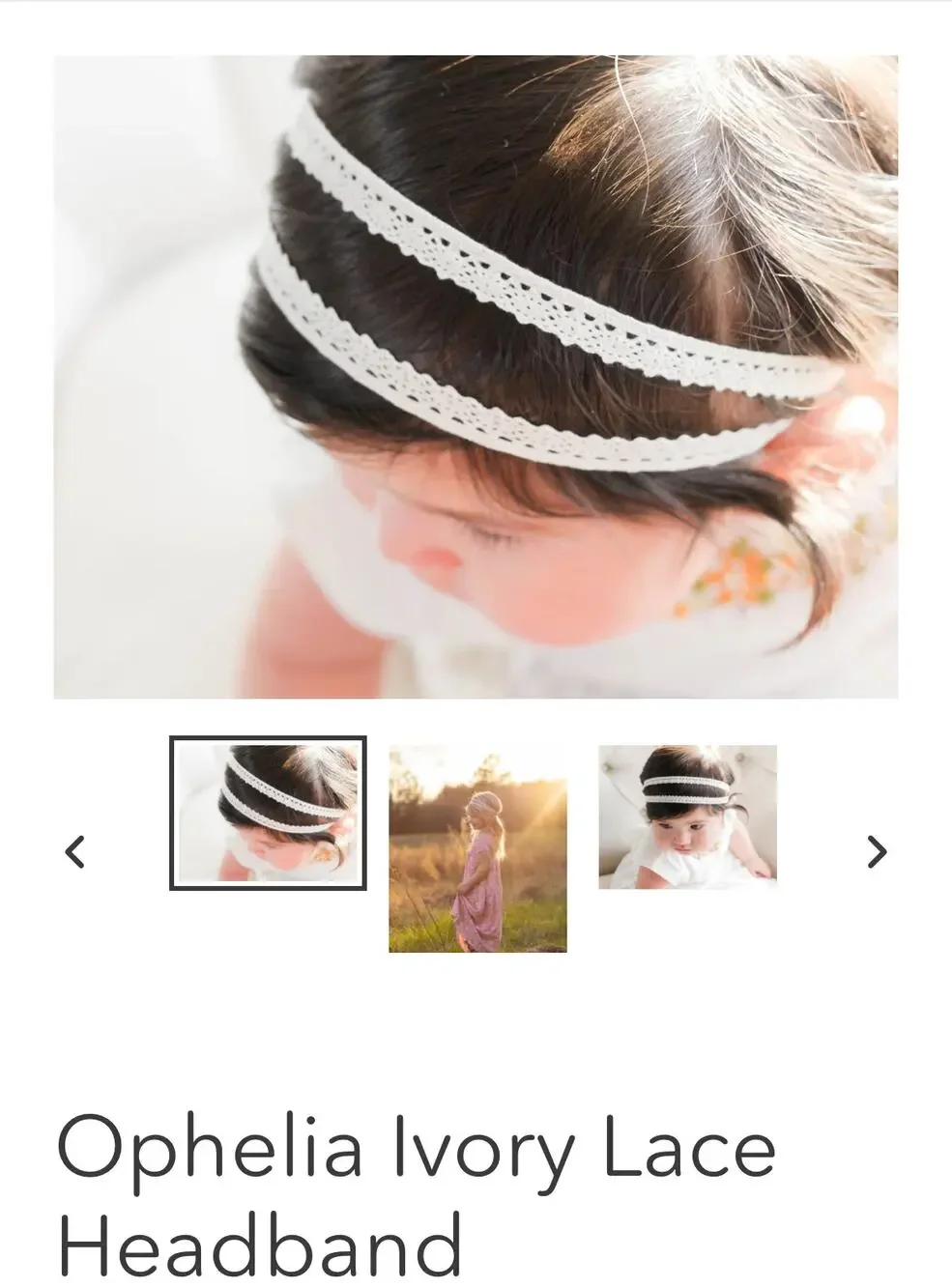 Eleina May & Co. Ophelia Ivory Lace Headband